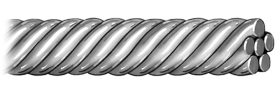 e00179 tru chrome supra flex 6 strand twisted wire straight length wire round